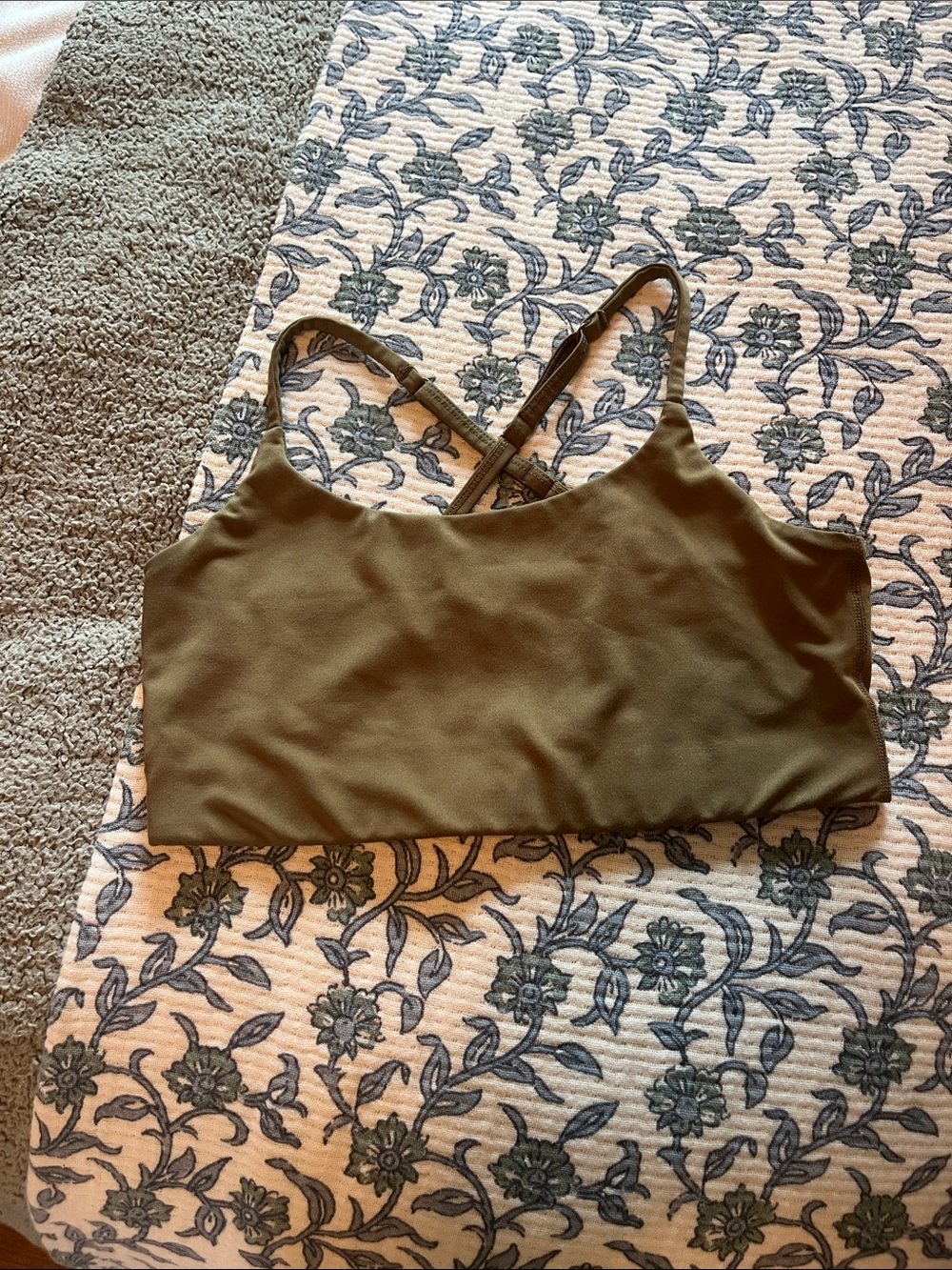 girlfriend collective Olive Green Sports Bra